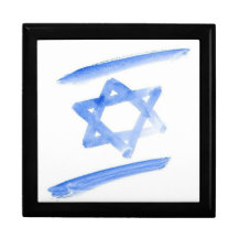 Vattenfärgtema israelisk flagga canvas