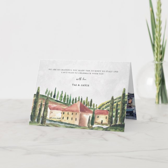 Vattenfärgtidslinje Bröllop spara datum Kort (Framsida)