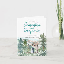 Vattenfärgtidslinje Bröllop spara datum Meddelande