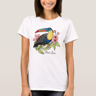 VattenfärgToucan fågel med blommor T Shirt