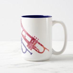 Vattenfärgtrumpeter Två-Tonad Mugg
