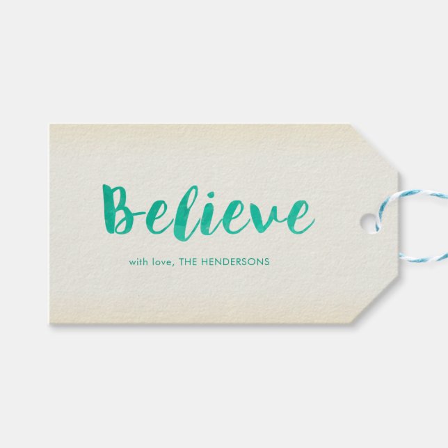 Vattenfärgtypografi Tro Juletiketter Presentetikett (Framsidan (Horisontell))