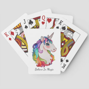 VattenfärgUnicorn med regnbågehår Casinokort