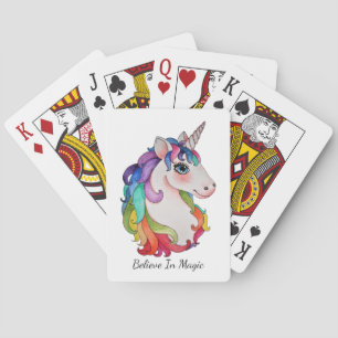 VattenfärgUnicorn med regnbågehår Casinokort