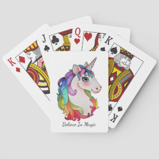 VattenfärgUnicorn med regnbågehår Casinokort