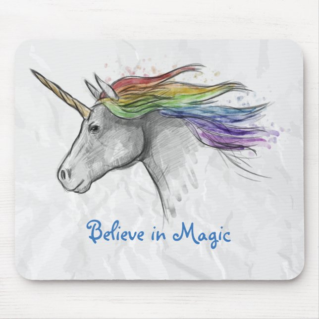 VattenfärgUnicorn Mousepad Musmatta (Framsidan)