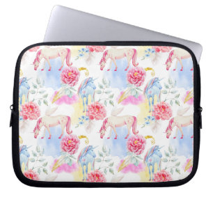 VattenfärgUnicorn & Pegasus mönster Laptop Fodral
