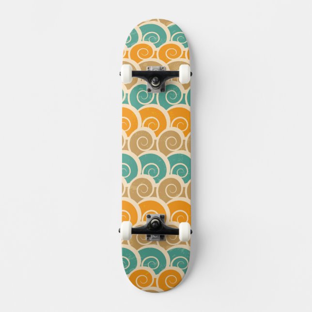 Vattenfärgvågarmönster Skateboard Bräda 19,5 Cm (Framsida)