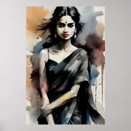 vattenfärgväggsdel poster