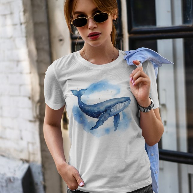Vattenfärgval Celestial Whale T Shirt (Skapare uppladdad)