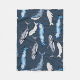 Vattenfärgval Fleecefilt