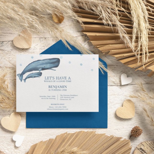 Vattenfärgval Ocean Kid Birthday Inbjudningar (Skapare uppladdad)