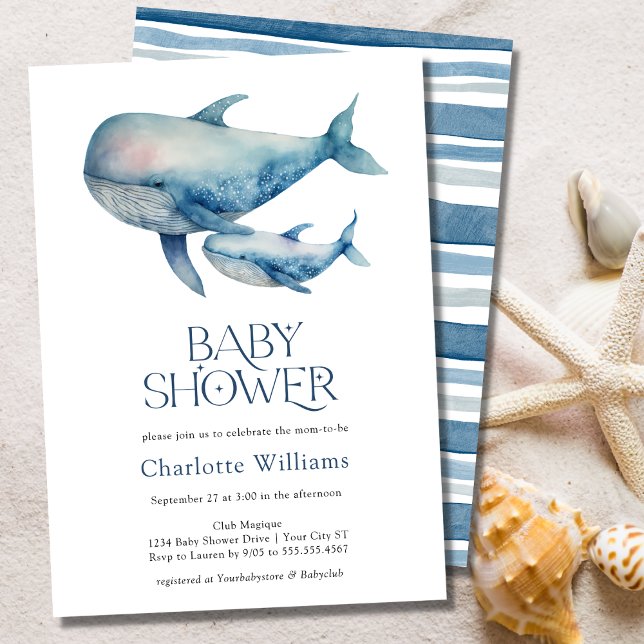 Vattenfärgval under Sea Baby Shower Inbjudningar (Skapare uppladdad)