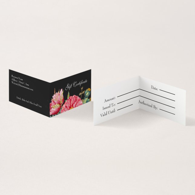 Vattenfärgvallmon blommar presentkortet visitkort (In- och utsida)