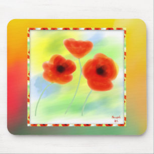 Vattenfärgvallmor Mousepad Musmatta