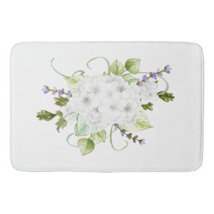 Vattenfärgvanlig hortensia och lilor badrumsmatta