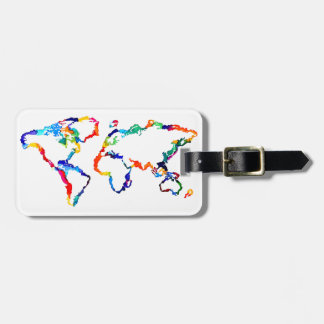 Vattenfärgvärldskarta Bagagebricka