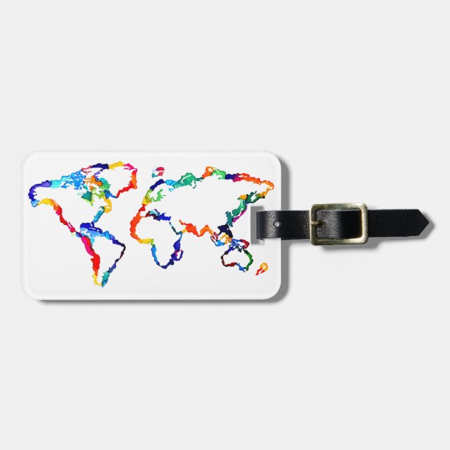 Vattenfärgvärldskarta Bagagebricka (Horisontell Framsida)