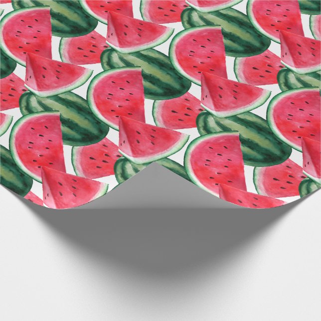 Vattenfärgvattenmelon Presentpapper (Hörn)