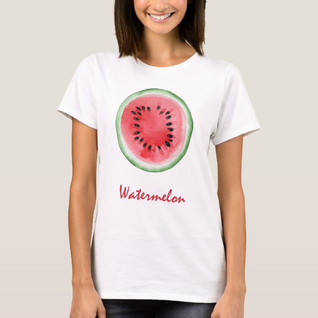 Vattenfärgvattenmelon T Shirt (Framsida)