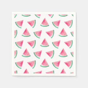 Vattenfärgvattenmelon. Ungemönster. Rosa bär Pappersservett