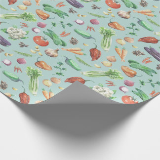 Vattenfärgveggies- & kryddamönster presentpapper