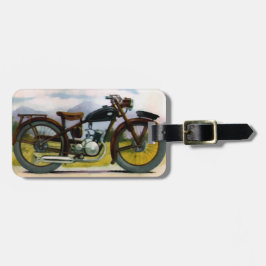 Vattenfärgvintagemotorcykel Bagagebricka