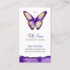 Vattenfärgvisitkortdesigner, violett fjäril visitkort