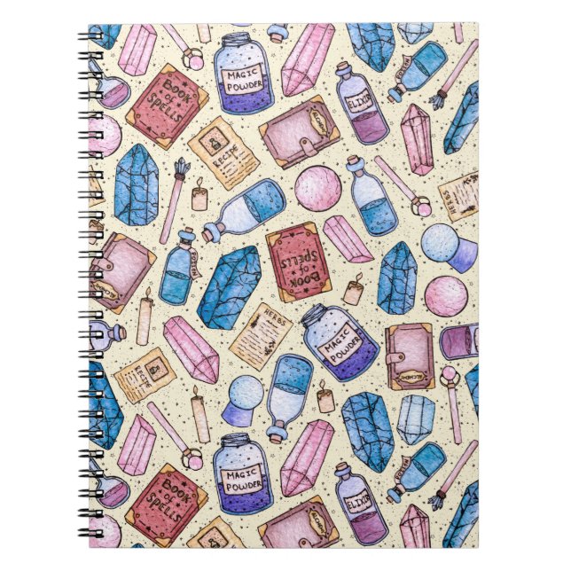 VattenfärgWitchy mönster Anteckningsbok (Framsidan)