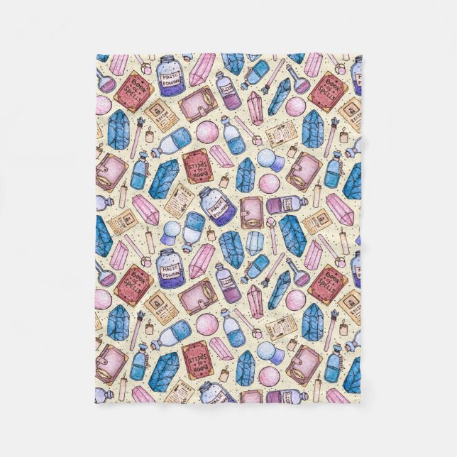 VattenfärgWitchy mönster Fleecefilt (Framsidan)