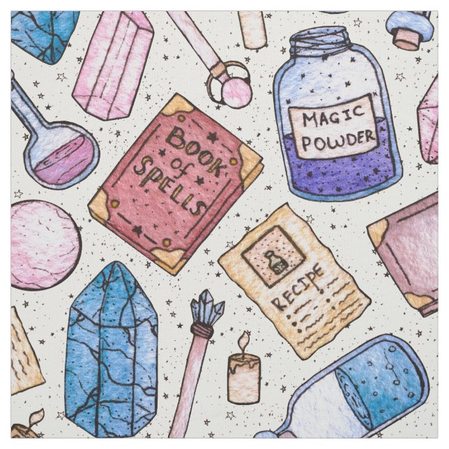 VattenfärgWitchy mönster Tyg (Provkarta)