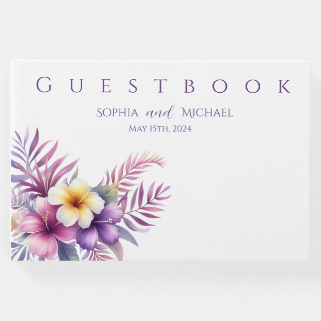 Vattenfärön Romantik-Bröllop Guest Bok (Framsida)