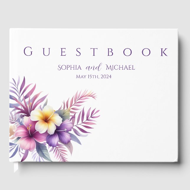 Vattenfärön Romantik-Bröllop Guest Bok (Framsida)