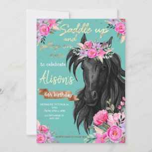 Vattenfärshäst, cowgirl inbjudningar