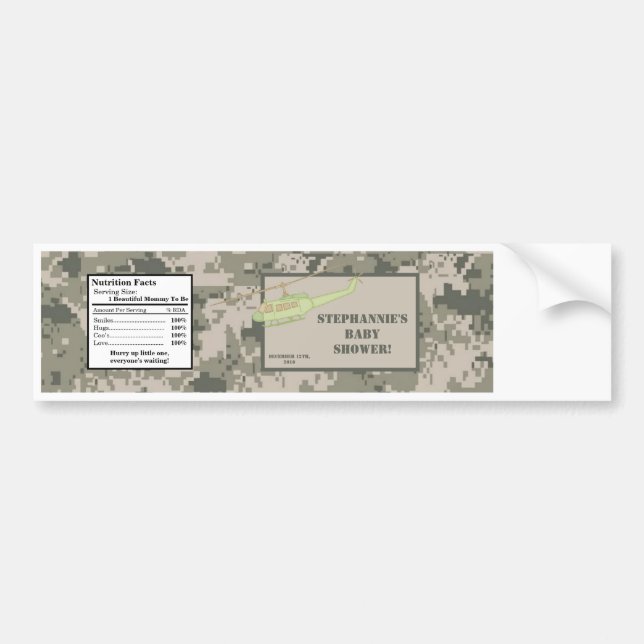 Vattenflaska-etikett ACU Camoflauge Digital Camo Bildekal (Framsidan)