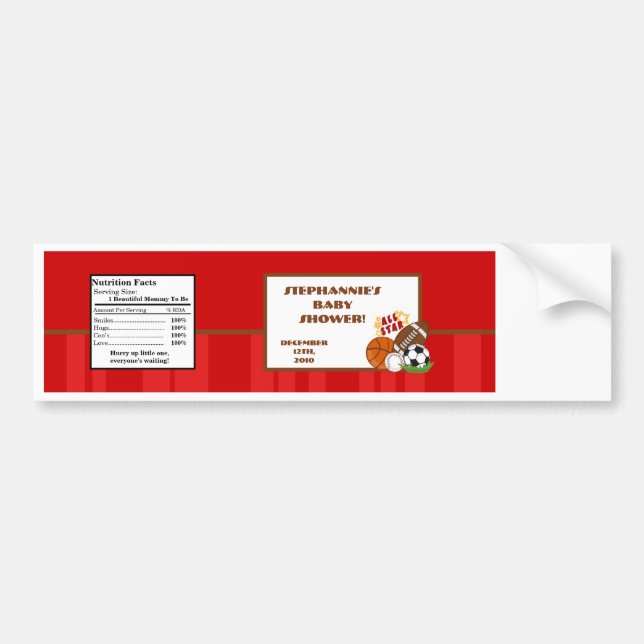 Vattenflaska-etikett, allt-Star Red Bildekal (Framsidan)