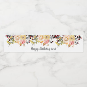 vattenflaska ETIKETT - boho-blommigt