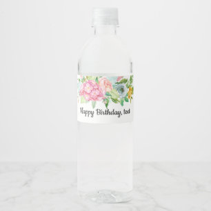 vattenflaska ETIKETT - boho-blommigt