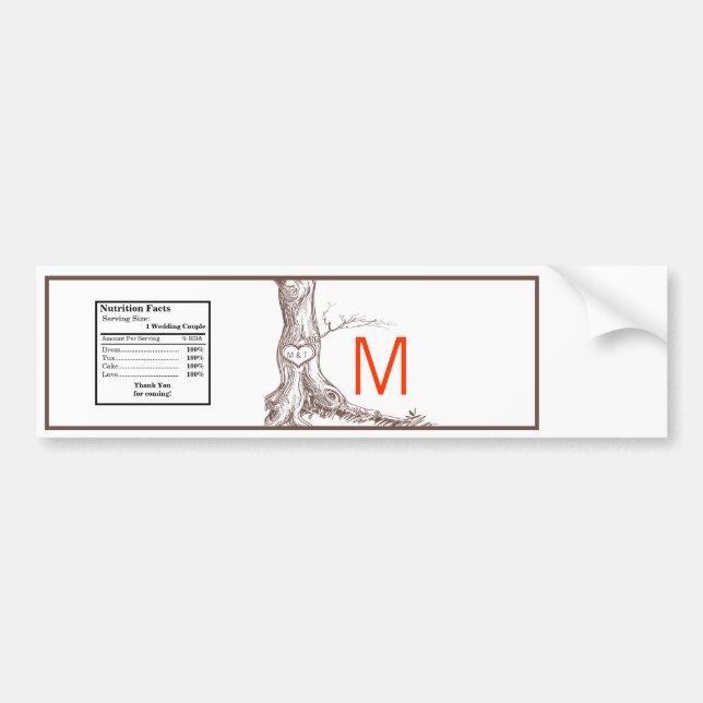 Vattenflaska-etikett för fallande Träd-initialsänd Bildekal (Framsidan)