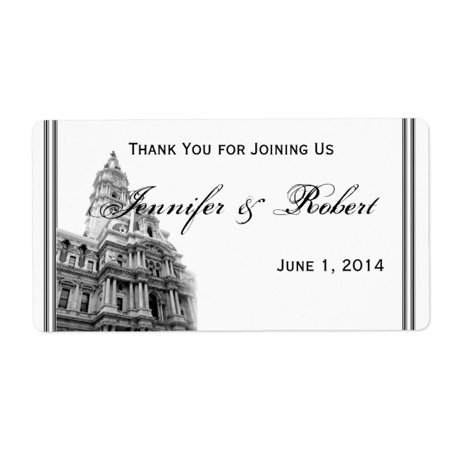 Vattenflaska-etikett för Philadelphia-mål Fraktsedel (Framsidan)