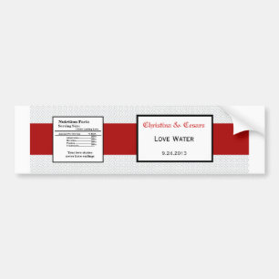 Vattenflaska - etikett Grått Red Formal Print