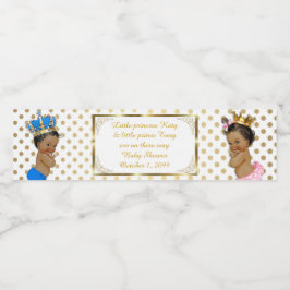 Vattenflaska-etikett,Tvillingbabydusch, vit guld Vattenflaskor Etikett