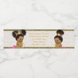 Vattenflaska Etikett twin-flicka afrikansk,vit,gul