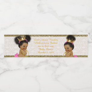 Vattenflaska Etikett twin-flicka afrikansk,vit,gul