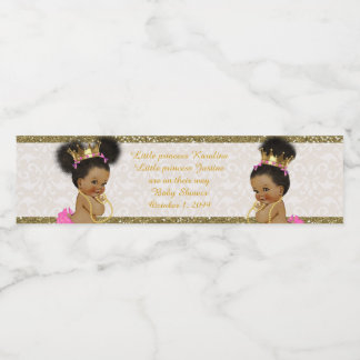 Vattenflaska Etikett twin-flicka afrikansk,vit,gul