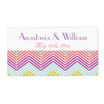 Vattenflaska-etiketter för Chevron Bröllop