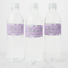 Vattenflaska-etiketter för Lavender Fält Bröllop Vattenflaska Etikett