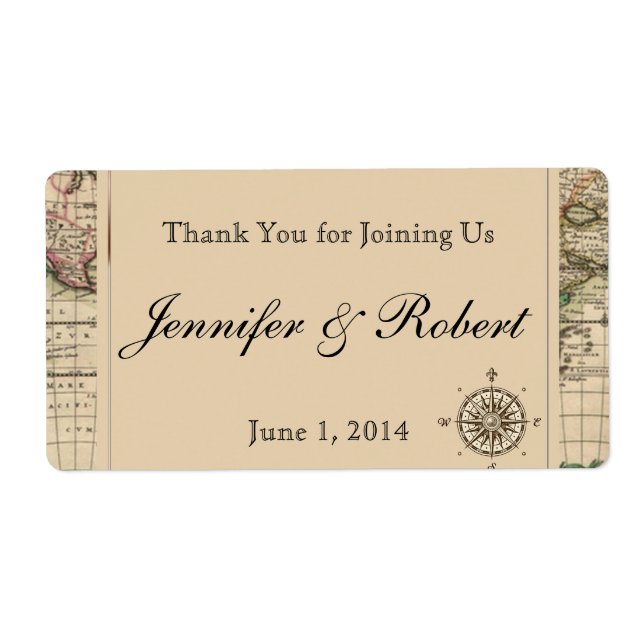 Vattenflaska för antikisk världskarta fraktsedel (Framsidan)