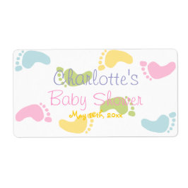 Vattenflaska för av Baby Foot Print Baby Shower Fraktsedel