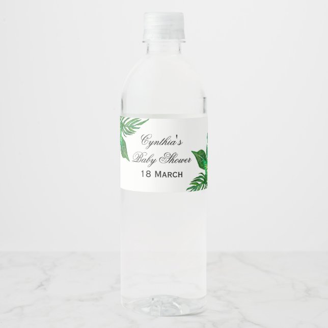 Vattenflaska för barnsköljning för tropisk ungel vattenflaskor etikett (Framsida)